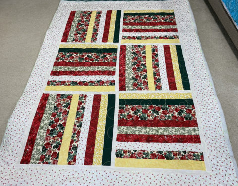 Shirley’s Christmas Colors Strip Throw