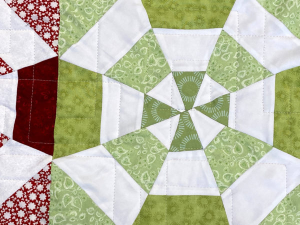 Beth’s Red & Green Geometric Quilt