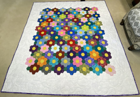 Grandmother’s Flower Garden Quilt by Patti