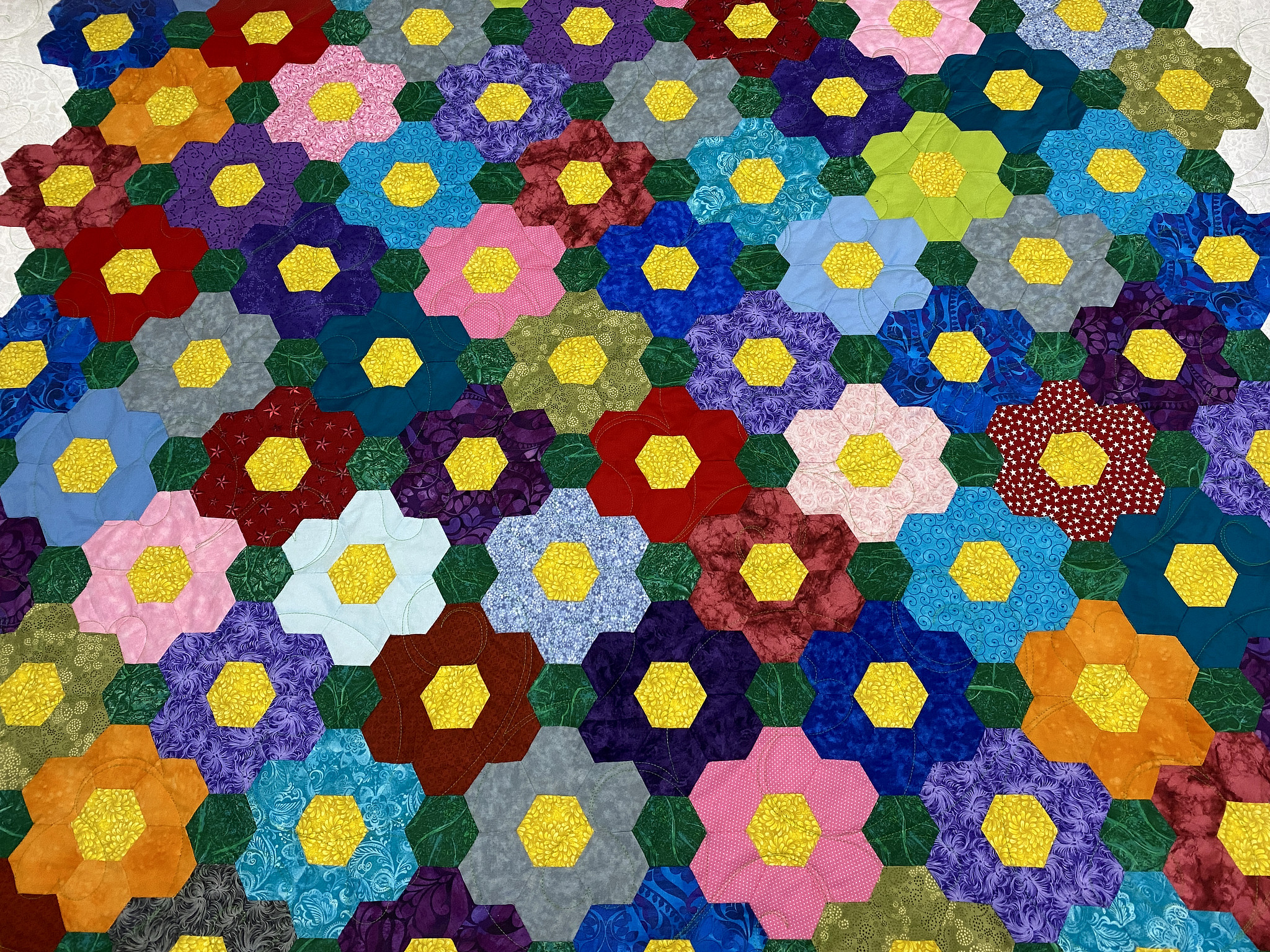 Grandmother’s Flower Garden Quilt by Patti