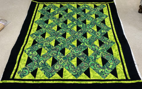 Angela’s Black & Green Lattice Quilt