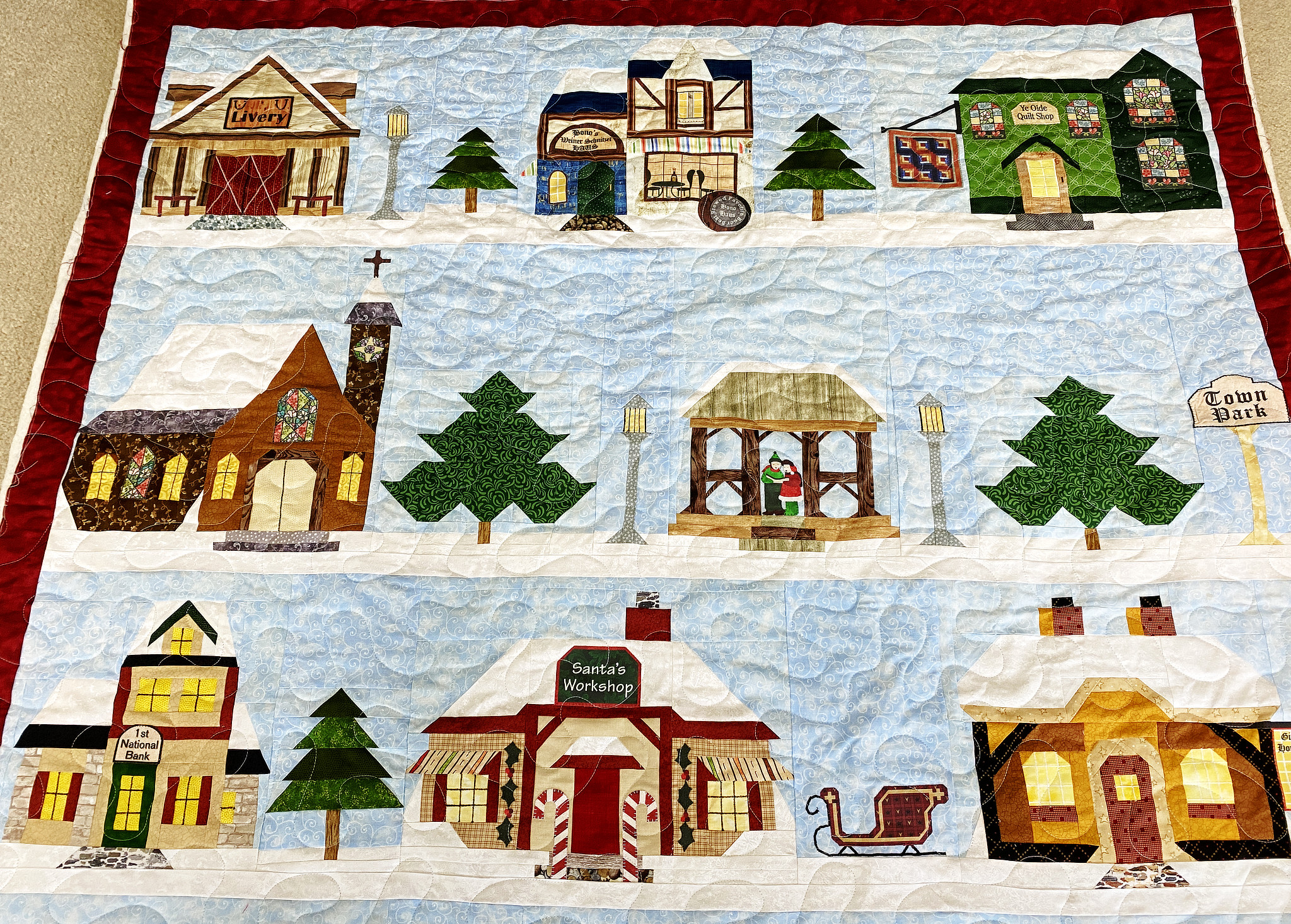 Ann’s Holiday Snow Village Quilt