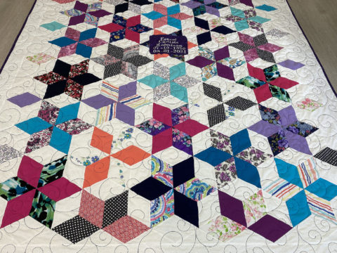 Beverly’s Sixty Degree Diamond Memory Quilt