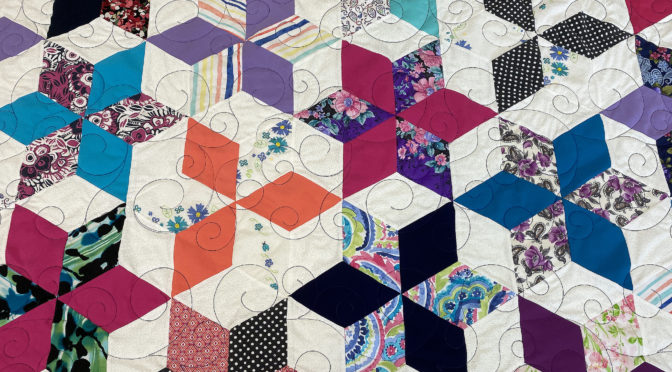 Beverly’s Sixty Degree Diamond Memory Quilt!