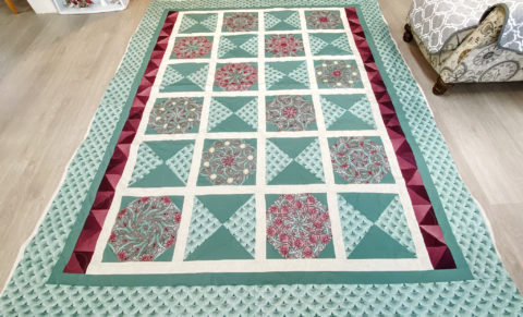 Phyllis’s Classy Teal and Pink Quilt