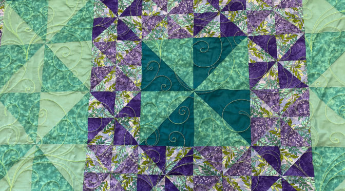 Patti’s Teal ~n~ Purple Pinwheel Quilt!
