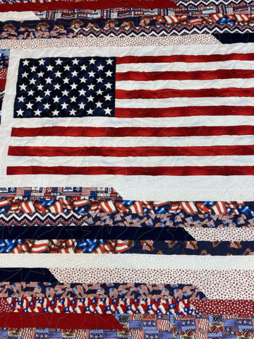 American Flag Patriotic Quilt for Pug