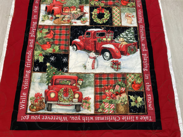 Red Truck Christmas Throw by Ann