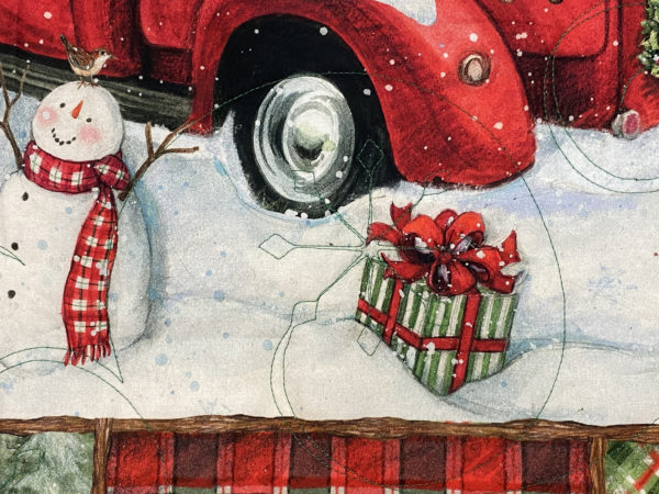 Red Truck Christmas Throw by Ann