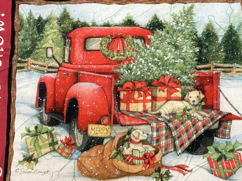 Red Truck Christmas Throw by Ann