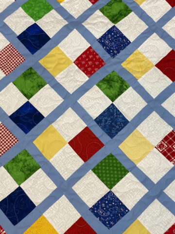 Jan’s Colorful 4 Patch Quilt