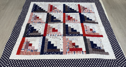 Patriotic Log Cabin Quilt by Jan