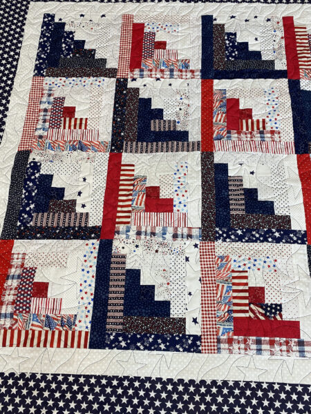 Patriotic Log Cabin Quilt by Jan
