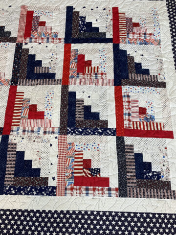 Patriotic Log Cabin Quilt by Jan