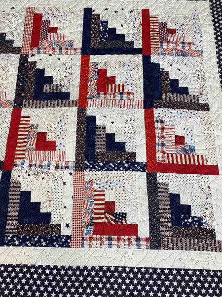 Patriotic Log Cabin Quilt by Jan