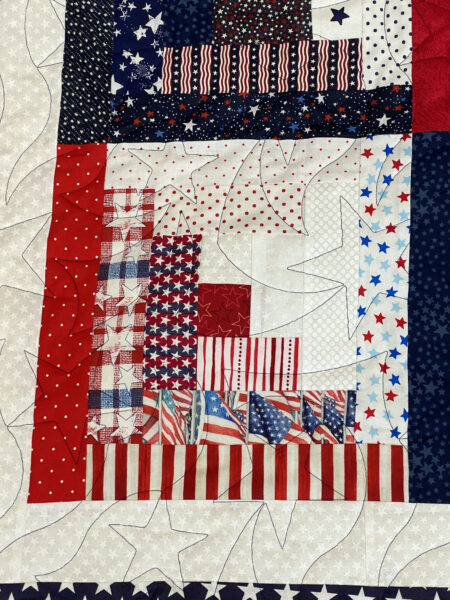 Patriotic Log Cabin Quilt by Jan