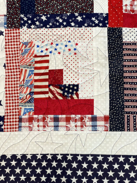 Patriotic Log Cabin Quilt by Jan