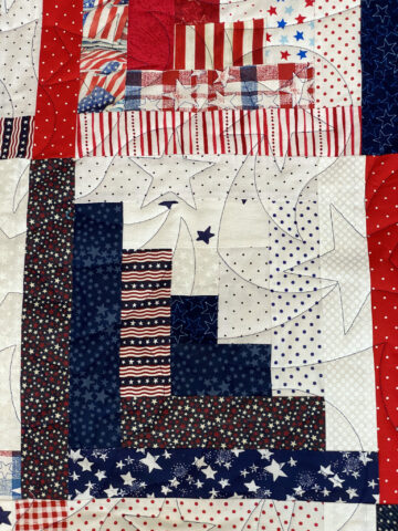 Patriotic Log Cabin Quilt by Jan
