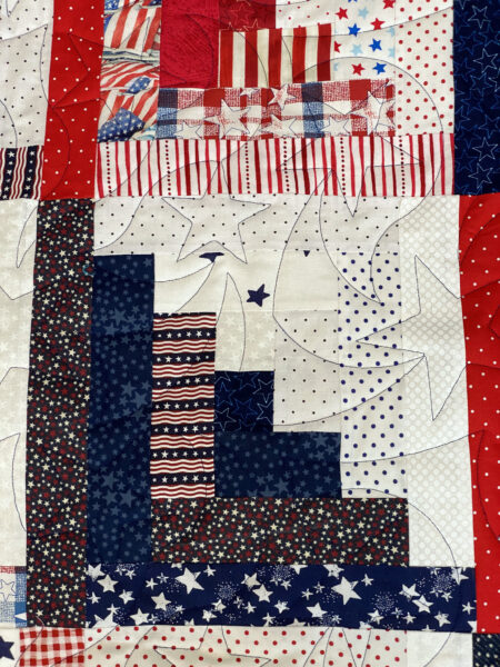 Patriotic Log Cabin Quilt by Jan