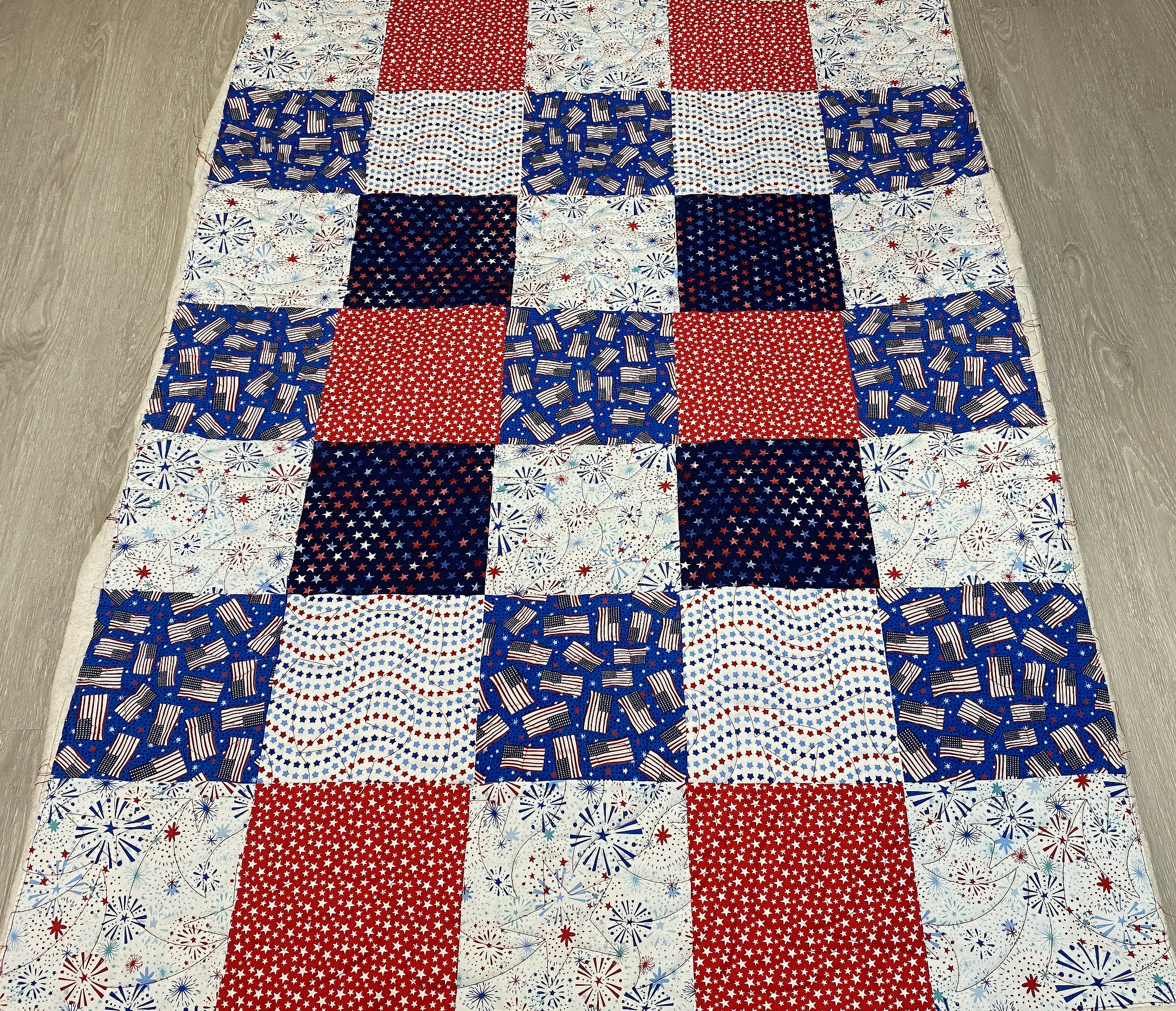 Ellen’s Patriotic Nine Inch Squares Quilt