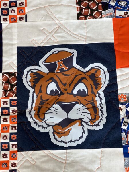 Auburn Tigers Quilt by Ruth Garrison - quilting detail