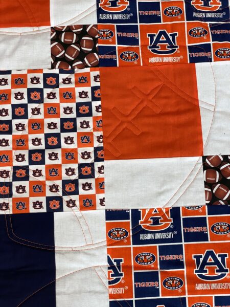 Auburn Tigers Quilt by Ruth Garrison - quilting detail
