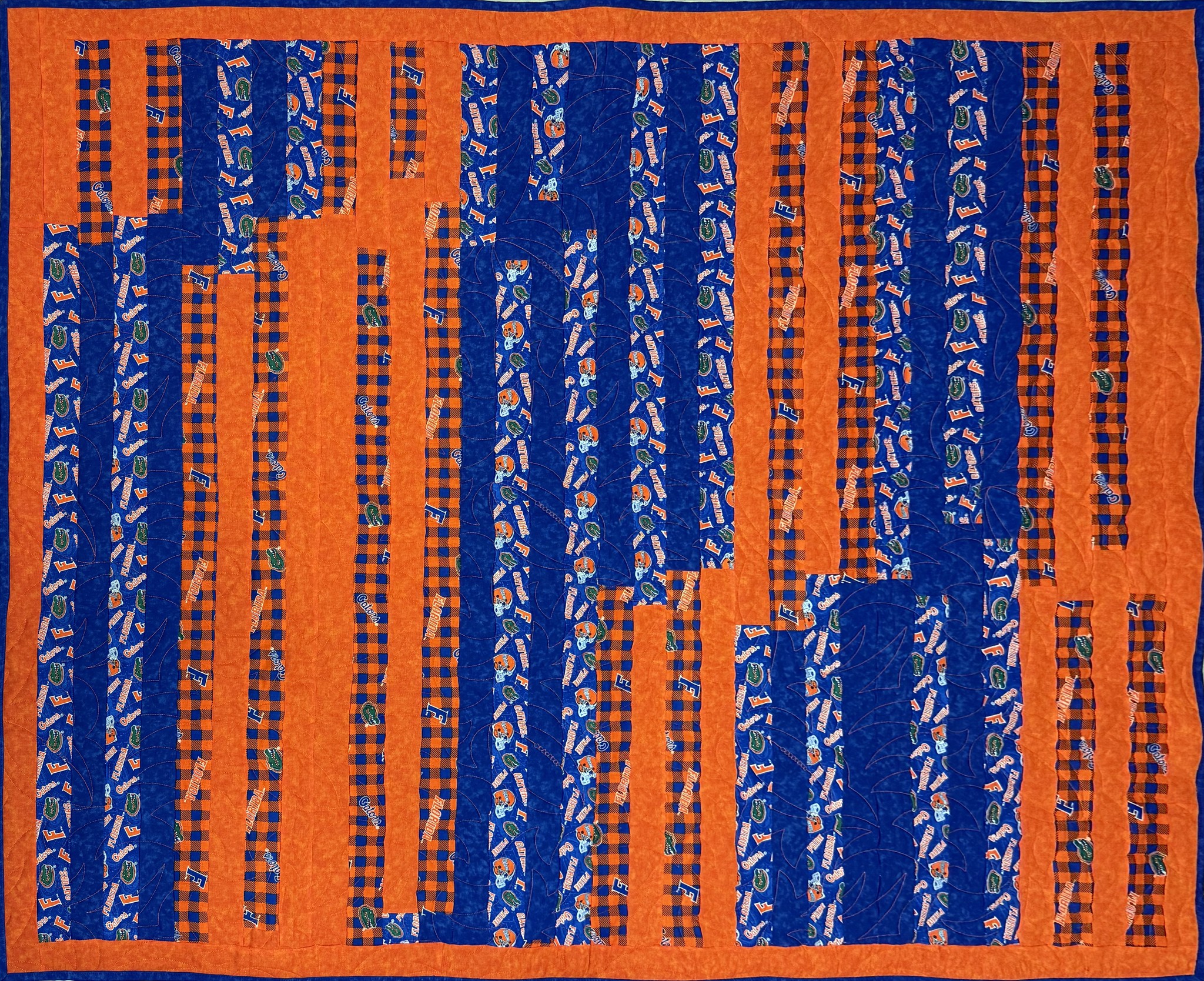 Florida Gators Strip Quilt by Debbie Shephard